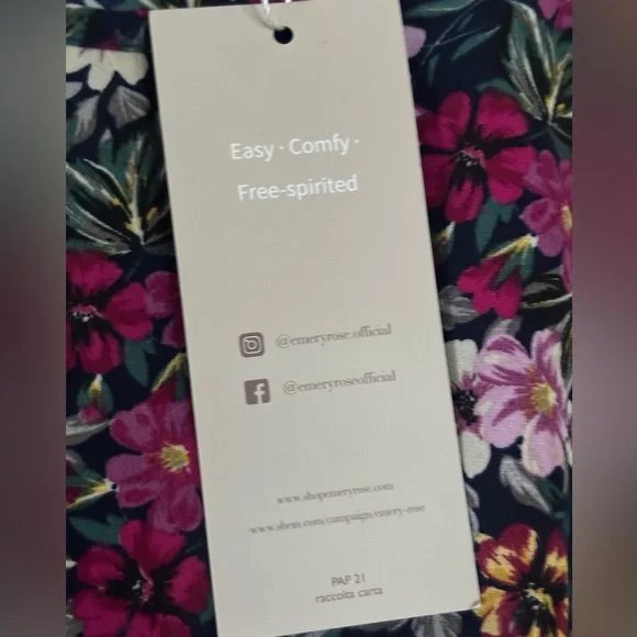 NWT Moody Floral Midi Dress - Black and Pink - Picture 5 of 8